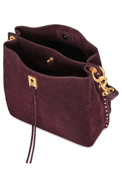 Shop Rebecca Minkoff Darren Deerskin Leather Shoulder Bag In Garnet