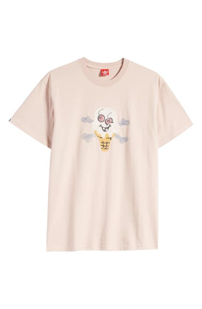 Shop Icecream Cherry Face Embroidered T-shirt In Rose Smoke