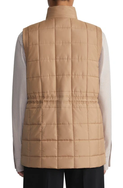 Lafayette 148 Plus-size Recycled Poly Quilted Reversible Puffer Vest In Camel