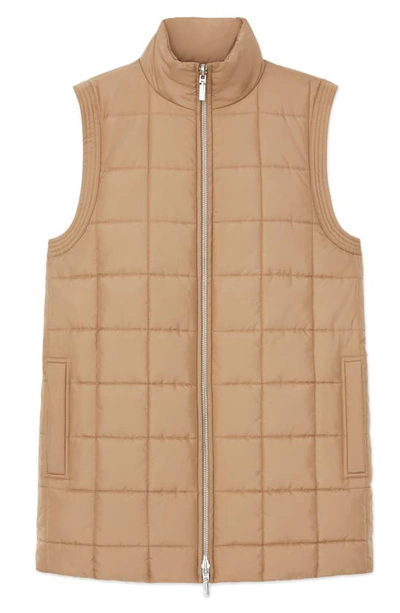 Lafayette 148 Plus-size Recycled Poly Quilted Reversible Puffer Vest In Camel
