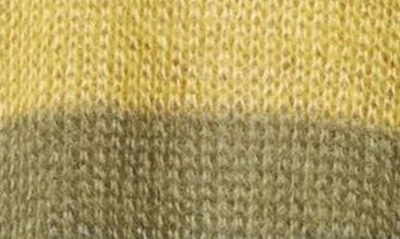 Shop Marni Mixed Stripe Mohair & Wool Blend Crewneck Sweater In Acid