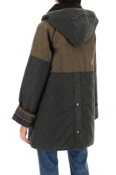 Shop Barbour X Ganni Burghley Midi Waxed Jacket In Brown