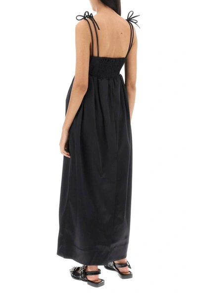 Shop Ganni Duchesse Maxi Dress In Black