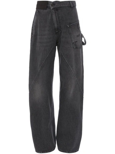 Shop Jw Anderson J.w. Anderson Twisted Workwear Jeans In Grey