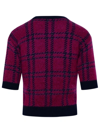 Shop Alessandra Rich Mohair Blend Sweater In Fucsia