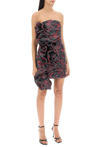 Shop Rotate Birger Christensen Rotate Sequined Strapless Mini Dress In Multicolor