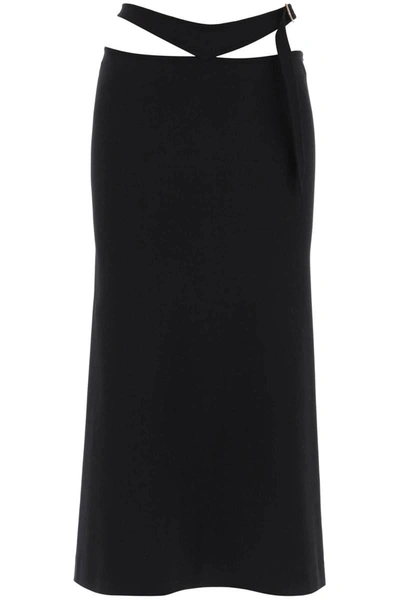 Shop Attico The  Midi Skirt With Cut-out Waist In Black