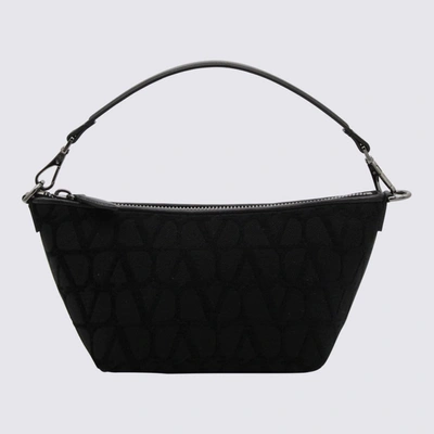 Shop Valentino Garavani Black Leather Toile Iconographe Shoulder Bag