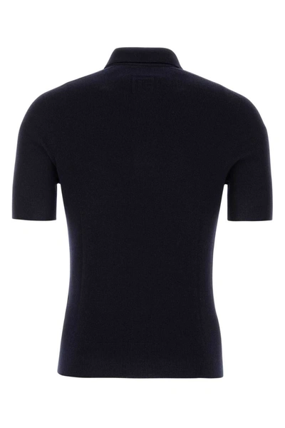 Balmain Polo With Logo Patch In Blue