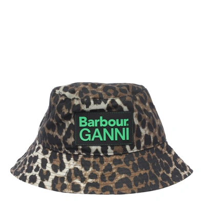 Shop Barbour X Ganni Hats In Brown