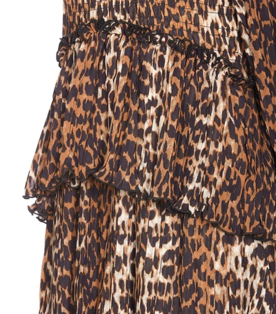 Ganni Women Leopard Print Midi Dress In Animal Print