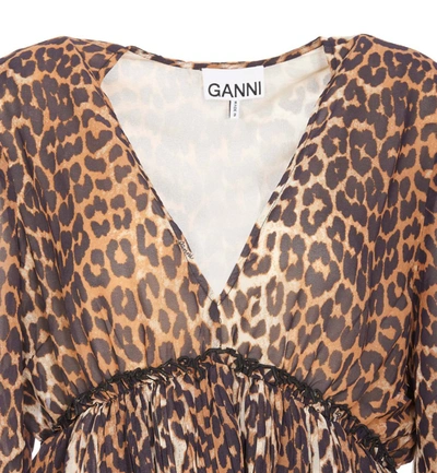 Shop Ganni Shirts In Beige
