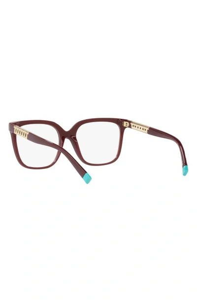Shop Tiffany & Co 52mm Square Optical Glasses In Burgundy