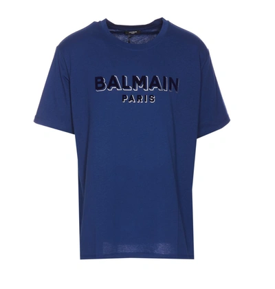 Shop Balmain T-shirts And Polos In Blue