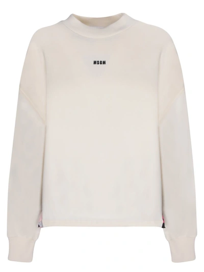 Msgm Roundneck Sweatshirt In White