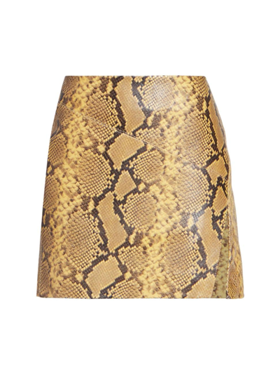 Shop Isabel Marant Women's Blair Snake-embossed Leather Miniskirt In Natural