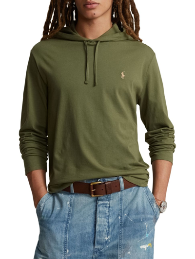 Shop Polo Ralph Lauren Men's Jersey Hooded T-shirt In Green