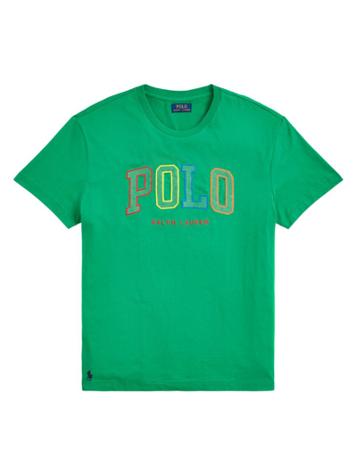 Shop Polo Ralph Lauren Men's Embroidered Logo T-shirt In Green