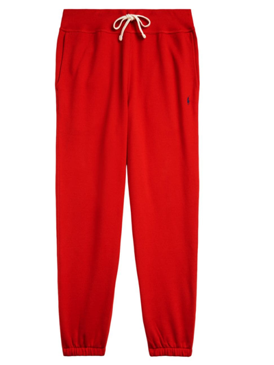 Shop Polo Ralph Lauren Men's Rl Fleece Athletic Joggers In Red