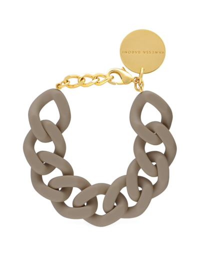 Shop Vanessa Baroni Women's Goldtone & Acetate Flat Chain Bracelet In Light Taupe