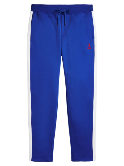 Shop Polo Ralph Lauren Men's Knit Track Pants In Blue