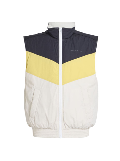Shop Isabel Marant Men's Bruce Colorblocked Vest In Yellow