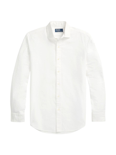 Shop Polo Ralph Lauren Men's Oxford Long-sleeve Sport Shirt In White