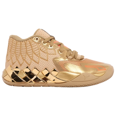 Shop Puma Boys  Mb.01 Golden Child In Metallic Gold/fiery Coral