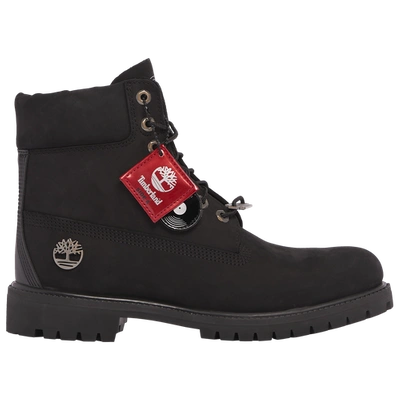 Shop Timberland Mens  6" Premium Dj Hip Hop Boots In Black/red