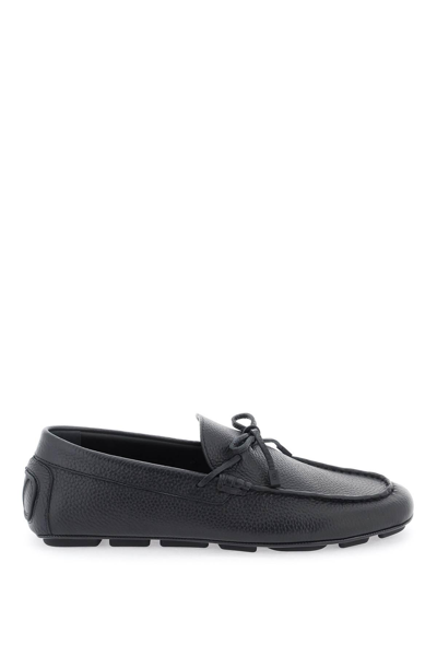 Shop Valentino Leather Loafers With Bow In Black