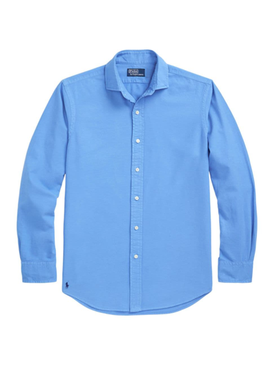 Shop Polo Ralph Lauren Men's Oxford Long-sleeve Sport Shirt In Summer Blue