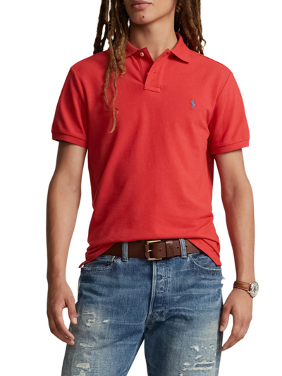 Shop Polo Ralph Lauren Men's Mesh Polo Shirt In Post Red