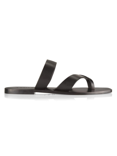 Shop A.emery Women's Carter Leather Slip-on Sandals In Black
