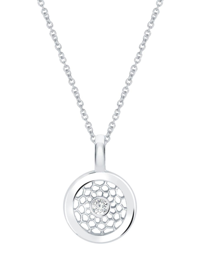 Shop Rosmundo Women's Ricami 18k White Gold & 0.05 Tcw Diamond Pendant Necklace
