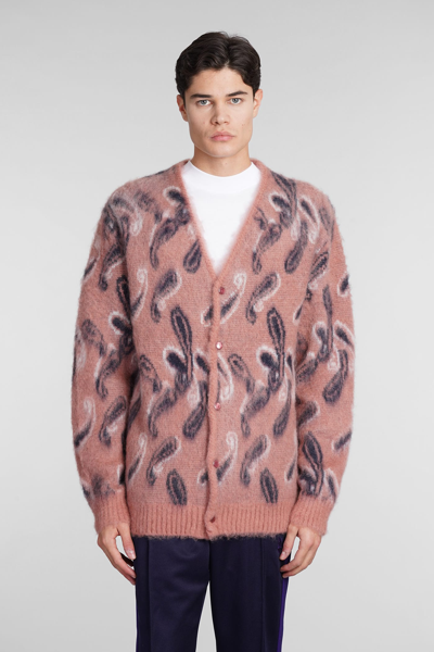 Shop Needles Cardigan In Rose-pink Mohair