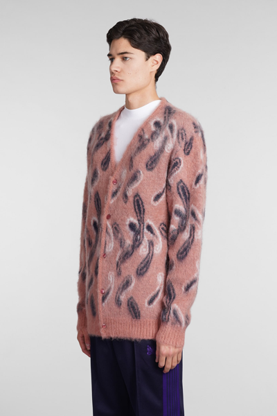 Shop Needles Cardigan In Rose-pink Mohair