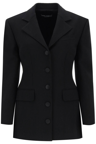 Shop Dolce & Gabbana Dolce Jacket In Wool Cady In Nero (black)