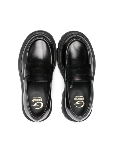 Shop Gallucci Black Calf Leather Loafers In Nero
