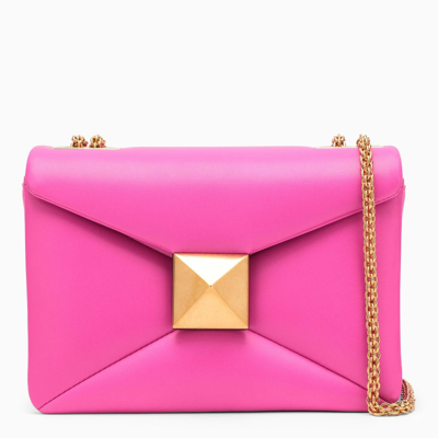 Shop Valentino One Stud Pink Pp Bag In Smooth Leather