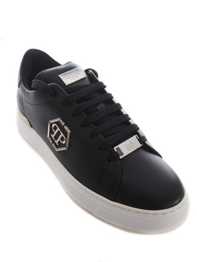 Shop Philipp Plein Sneakers  Hexagon In Leather In Nero