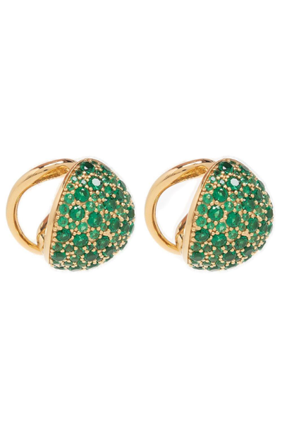 Shop Bottega Veneta Raise Embellished Earrings In Gold
