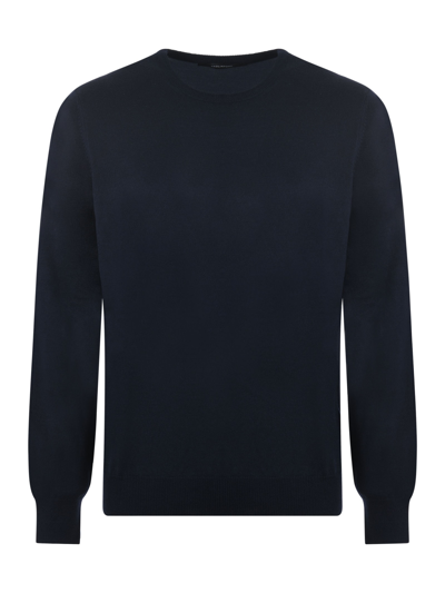 Shop Tagliatore Sweater In Blu Scuro