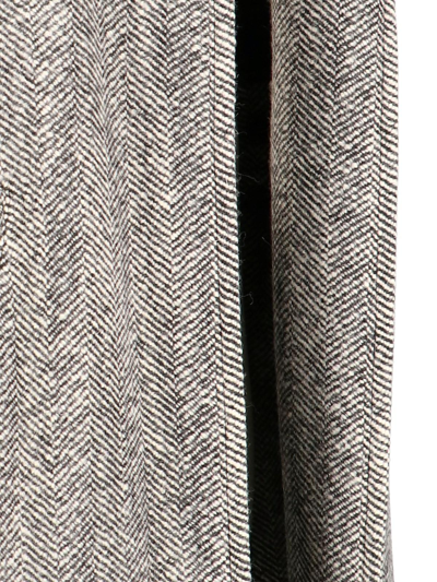 Shop Bottega Veneta Chevron Pattern Coat In Black/white
