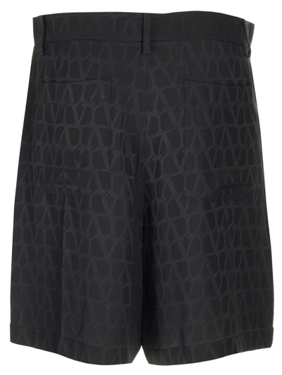 Shop Valentino Toile Iconographe Silk Shorts In Black