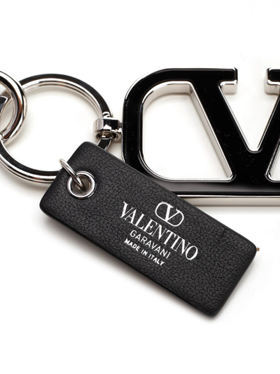 Shop Valentino V Logo Key Ring In Black