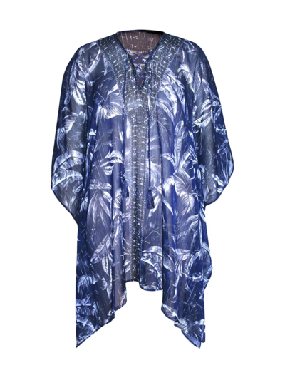 Shop Miraclesuit Swim Women's Tropica Toile Chiffon Caftan In Midnght Blue