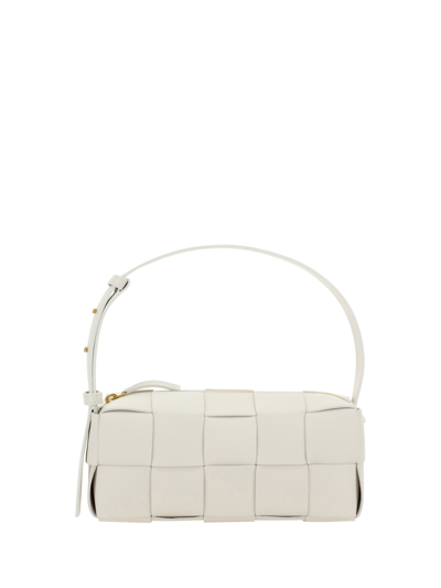 Shop Bottega Veneta Shoulder Bag In White-gold