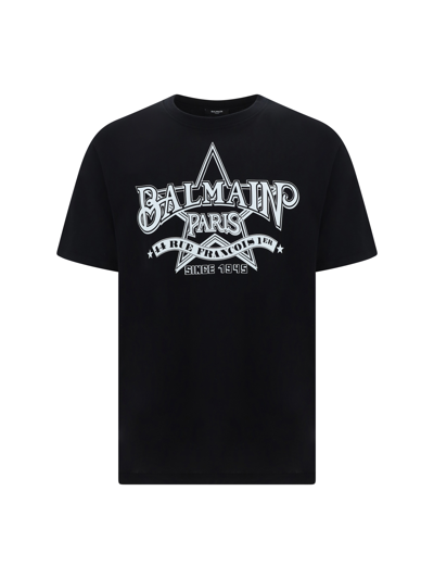 Shop Balmain T-shirt In Eab Noir/blanc
