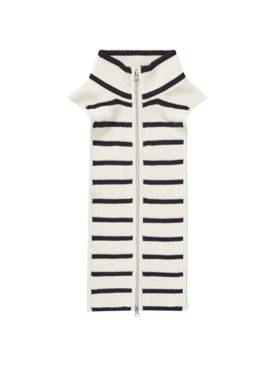 Shop Veronica Beard Women's Tempest Striped Sleeveless Dickey In Off White Navy