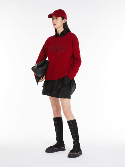 Shop Max Mara Wool And Cashmere Knit Jumper In Red